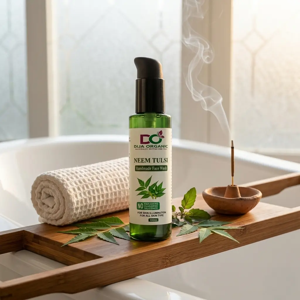 Neem & Tulsi Face Wash – Natural Anti-Acne & Oil Control Cleanser for Clear, Glowing Skin (100ml)- Dija Organic