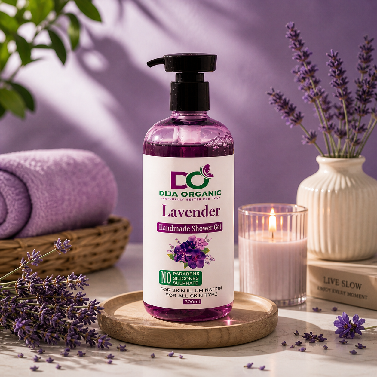 Lavender Relaxation Shower Gel | Deep Moisture & Stress-Relief Body Wash | DIJA Organic