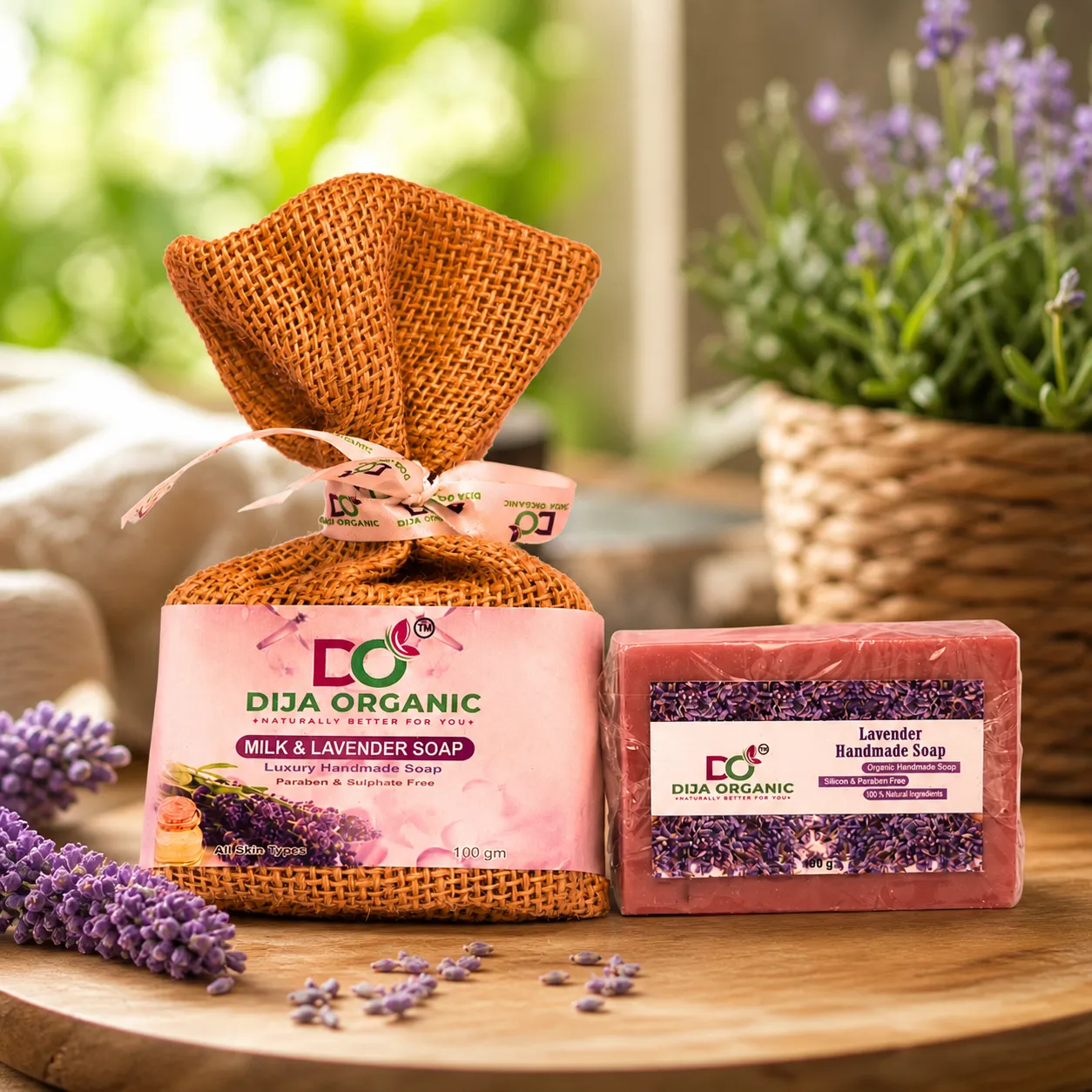 Milk & Lavender Soap | Calming Moisture & Stress-Relief Handmade Bar | DIJA Organic