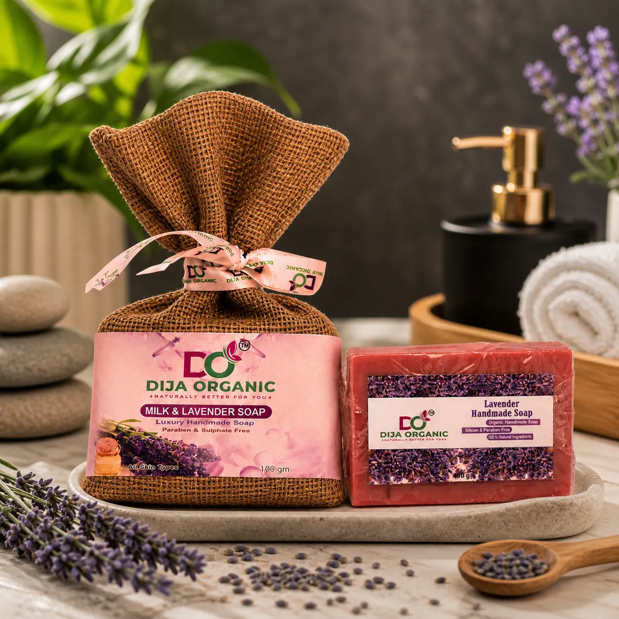 Milk & Lavender Soap | Calming Moisture & Stress-Relief Handmade Bar | DIJA Organic
