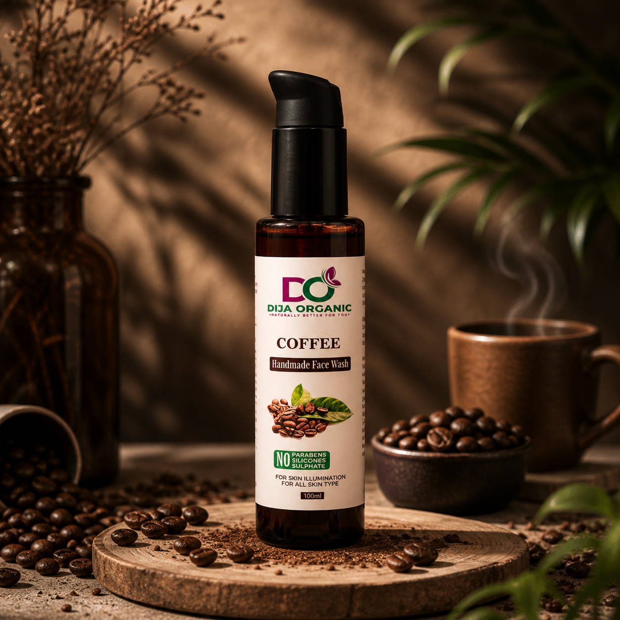 Coffee Face Wash | Energizing Detox & Brightening Daily Cleanser | DIJA Organic