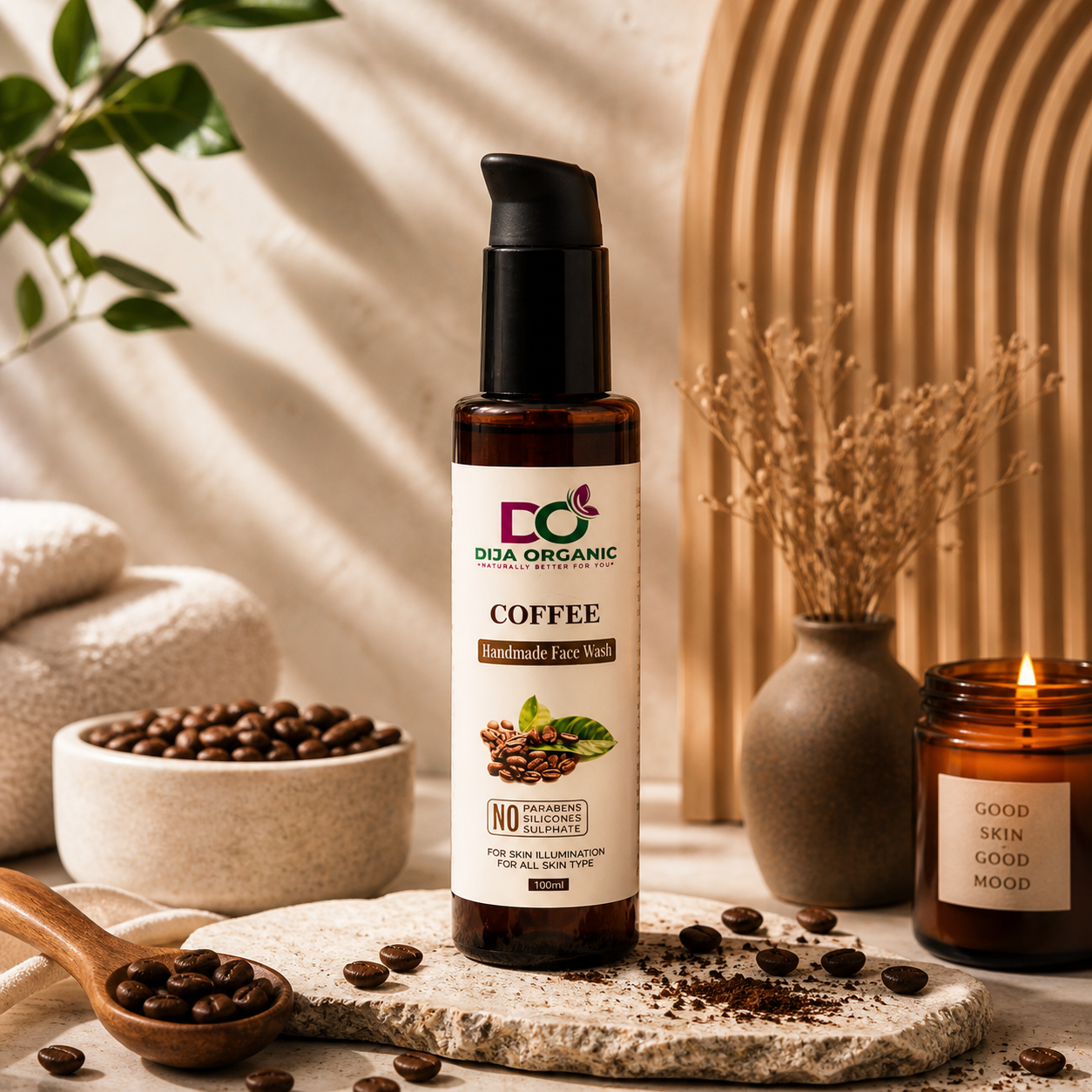 Coffee Face Wash | Energizing Detox & Brightening Daily Cleanser | DIJA Organic